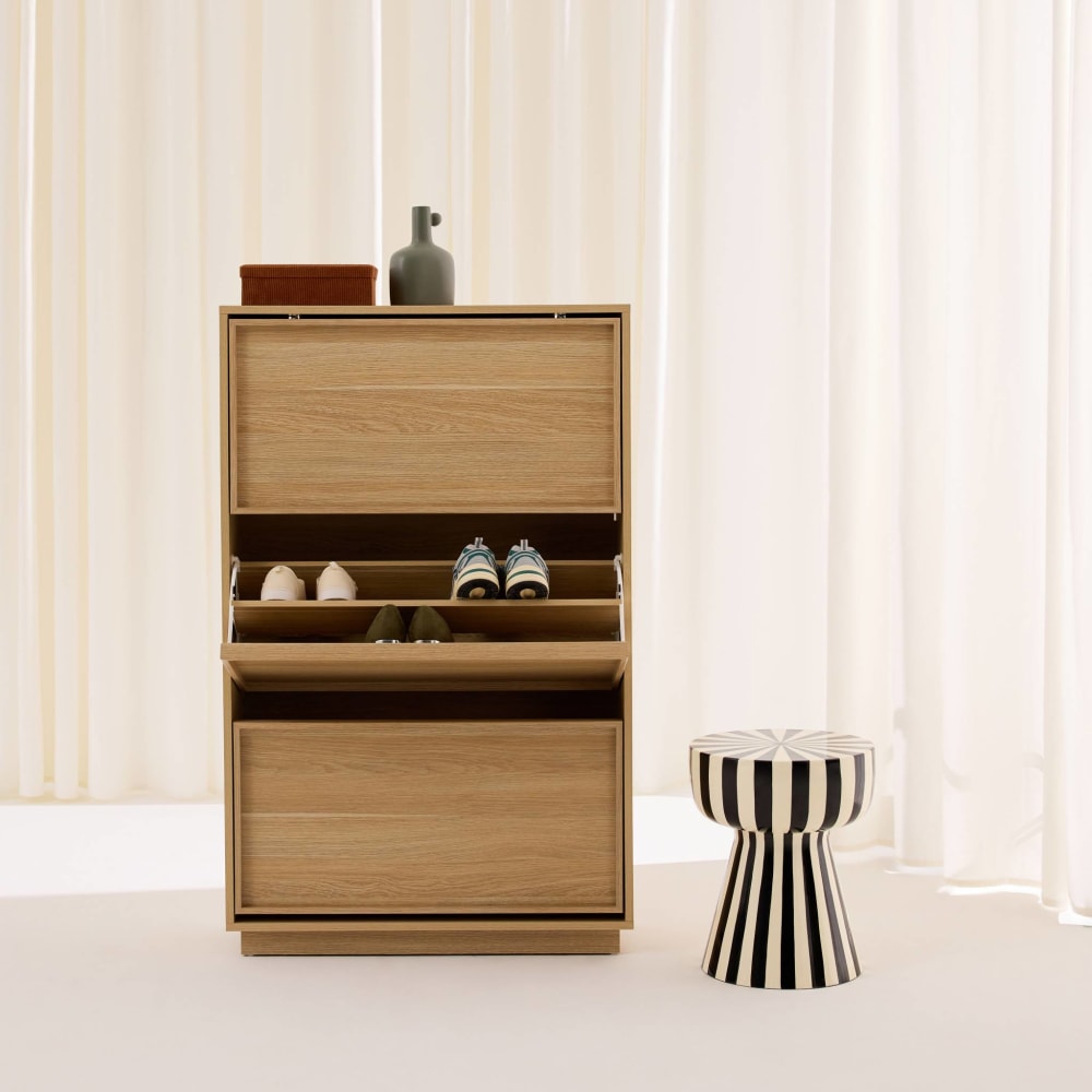 Schuhschrank mit 3 Klappfächern naturfarben - Maisons Du Monde