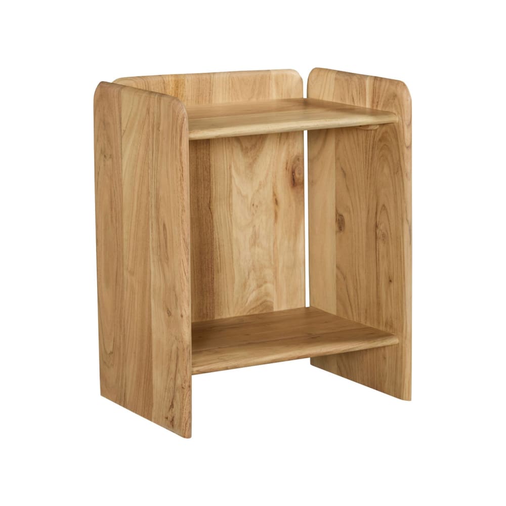 Table de chevet exotique bois d'acacia 2 niveaux naturel