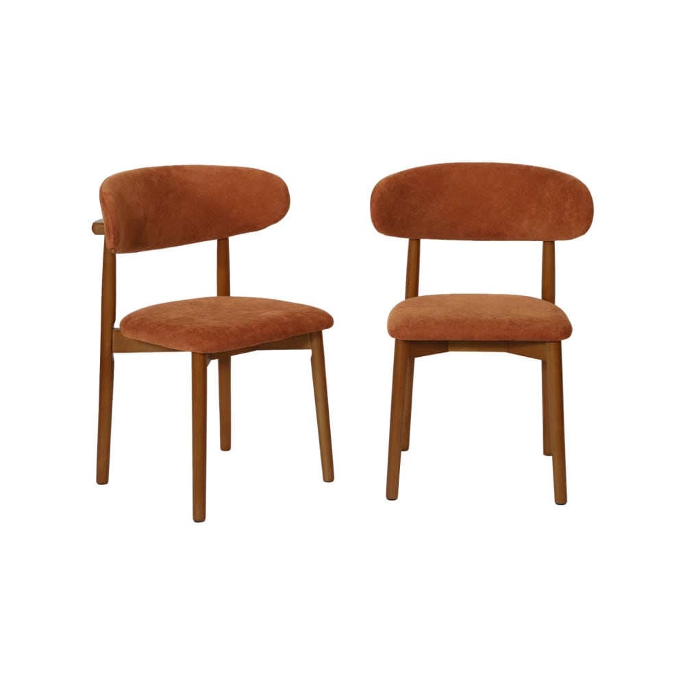 Lot de 2 chaises bois - noyer