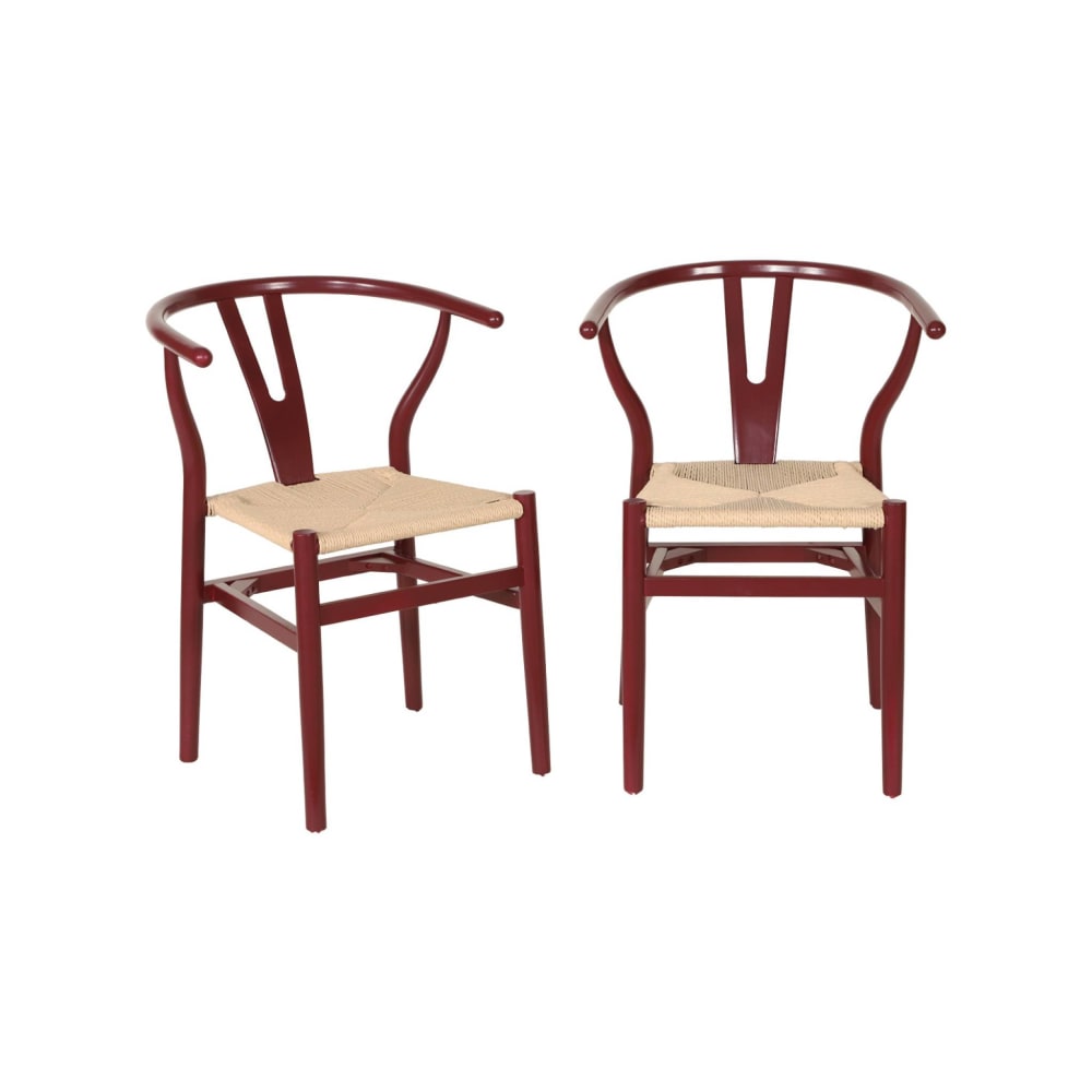 Chaise en bois assise - bordeaux