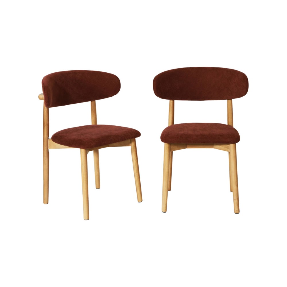 Lot de 2 chaises bois - bordeaux