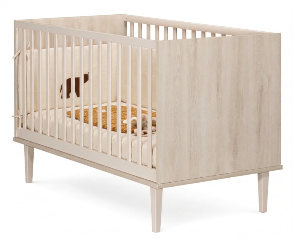 Sauthon Mitwachsendes Babybett 70 x 140 cm auf Füßen – BEIGE SPANPLATTE Baby