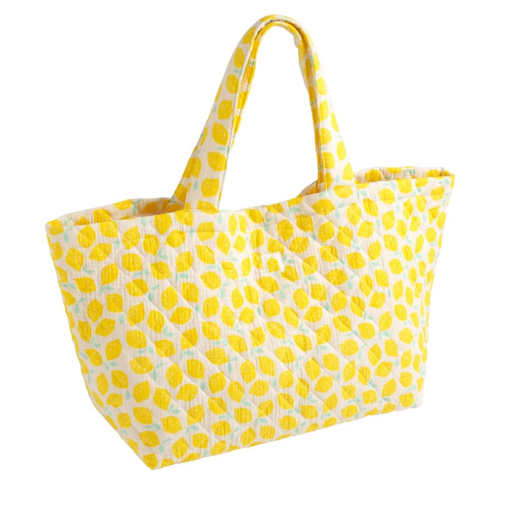 Sac cabas en gaze de coton matelassé imprimé