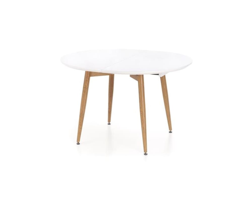Skandinavischer ausziehbarer Esstisch in Weiß, 160–200 × 90 cm -