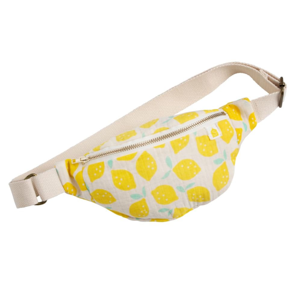 Sauthon Kinder-Gürteltasche aus Baumwollgaze mit Zitronenmuster Gelb Baumwolle