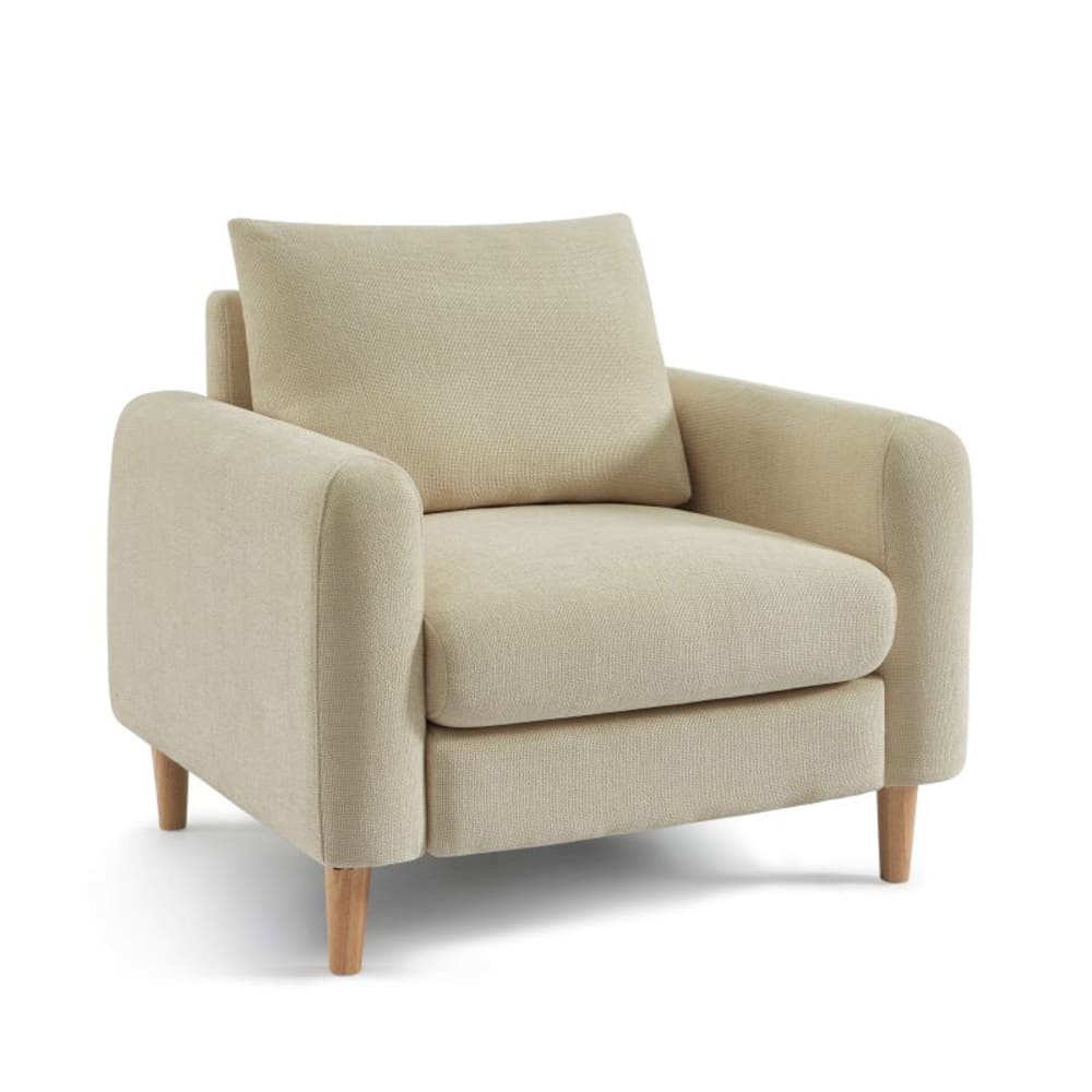 Fauteuil fixe tissu chenille 1 place taupe Fauteuil fixe tissu chenille 1 place taupe