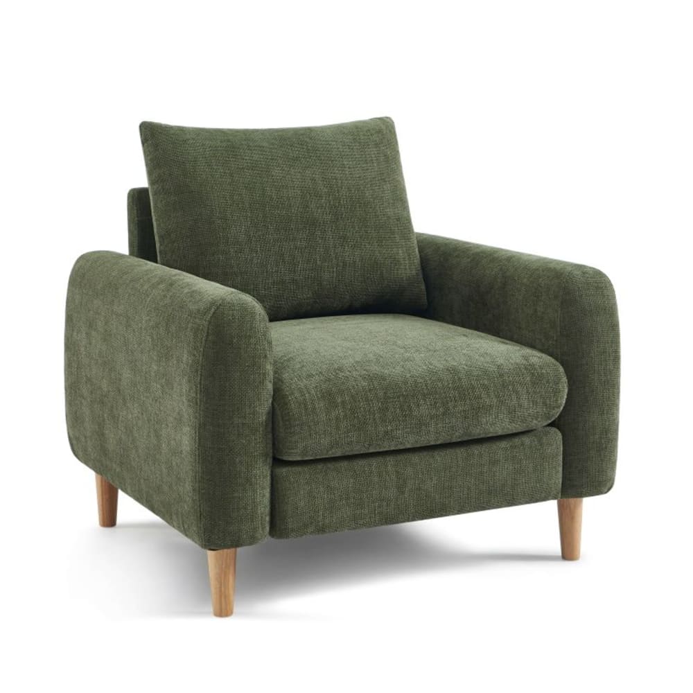 Fauteuil fixe tissu chenille 1 place vert Fauteuil fixe tissu chenille 1 place vert