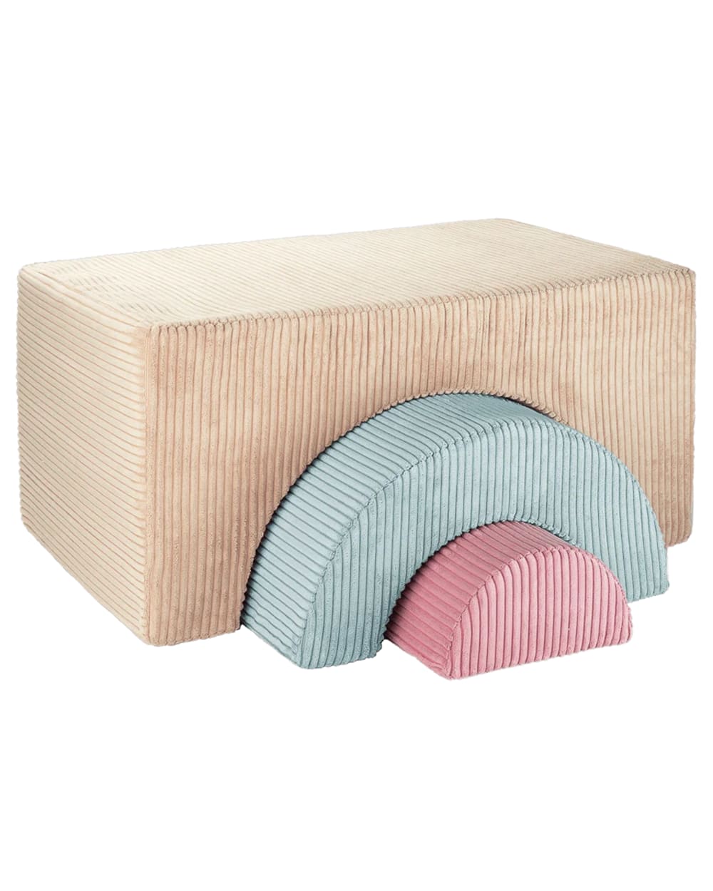 Wigiwama Regenbogen-Spielset aus Breitcord 75 x 37 x 49 cm, Brauner Zucker BEIGE Öko-Tex Zertifikat PES - POLYESTER Kinder