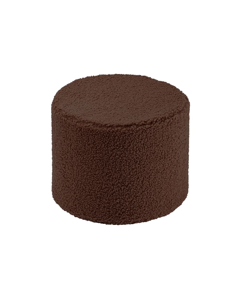 Pouf bouclé polyester marron noisette chaude 40 x 25 x 40 cm
