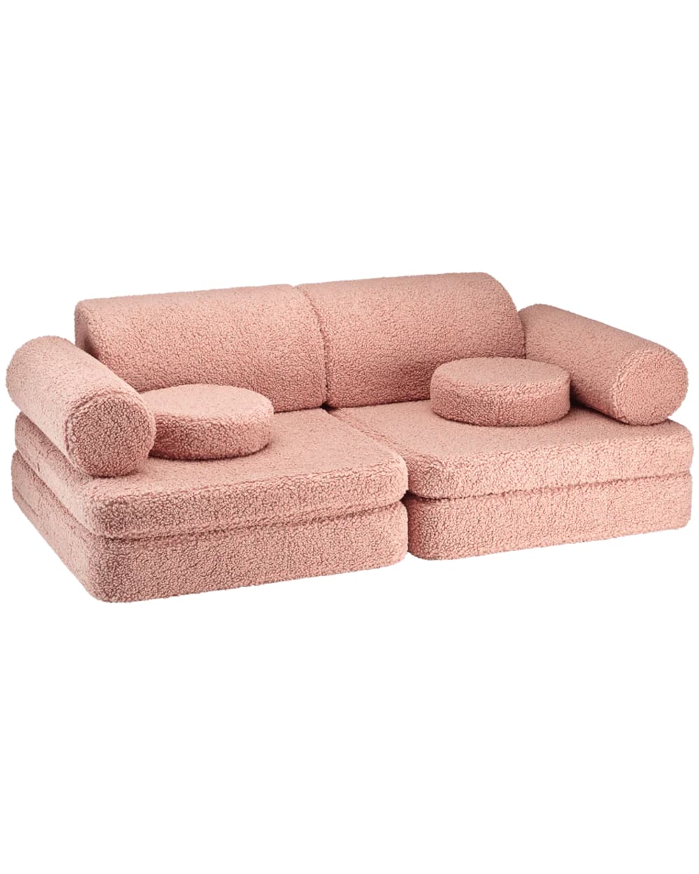 Canapé modulable bouclé - rose