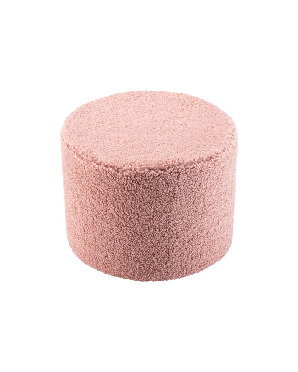 pouf bouclé polyester - rose