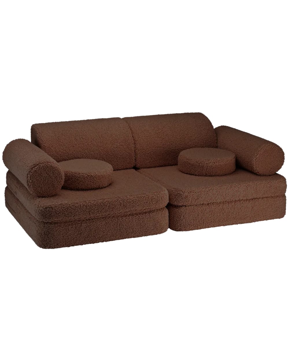 Canapé modulable bouclé - noisette