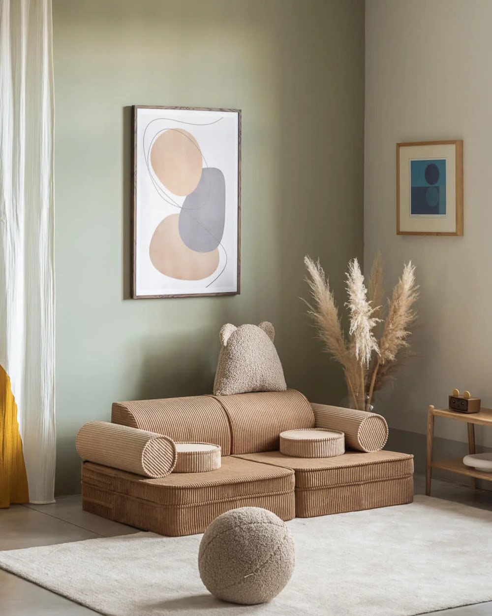 Modulares Sofa aus Breitcord 132 x 46 x 78 cm, Toffee - Maisons