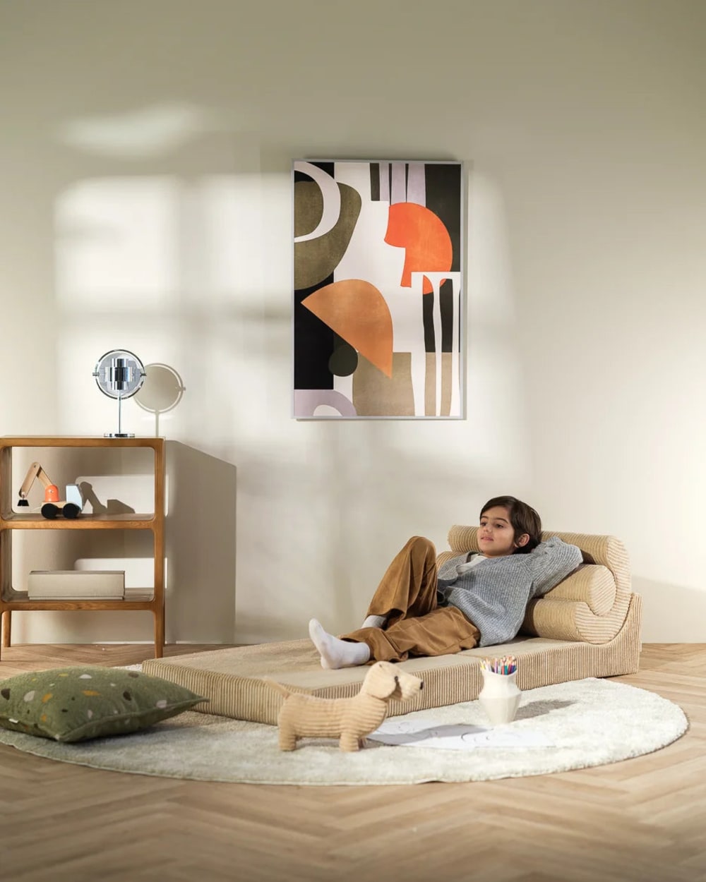 Flipster aus Breitcord 67 x 57 x 78 cm, Brauner Zucker - Maisons