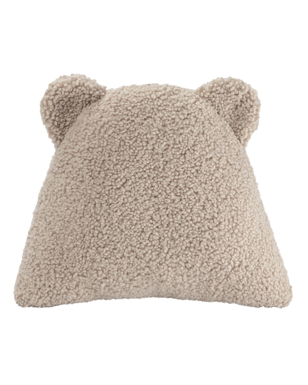 Coussin ours bouclé - biscuit