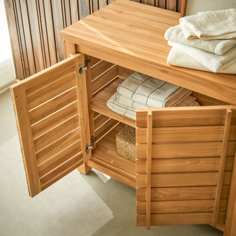 Aufbewahrungsmöbel aus massivem Teakholz, 125 cm - Maisons Du