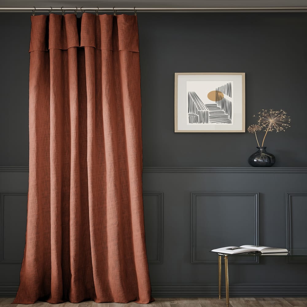 Rideau ajustable coton - terracotta