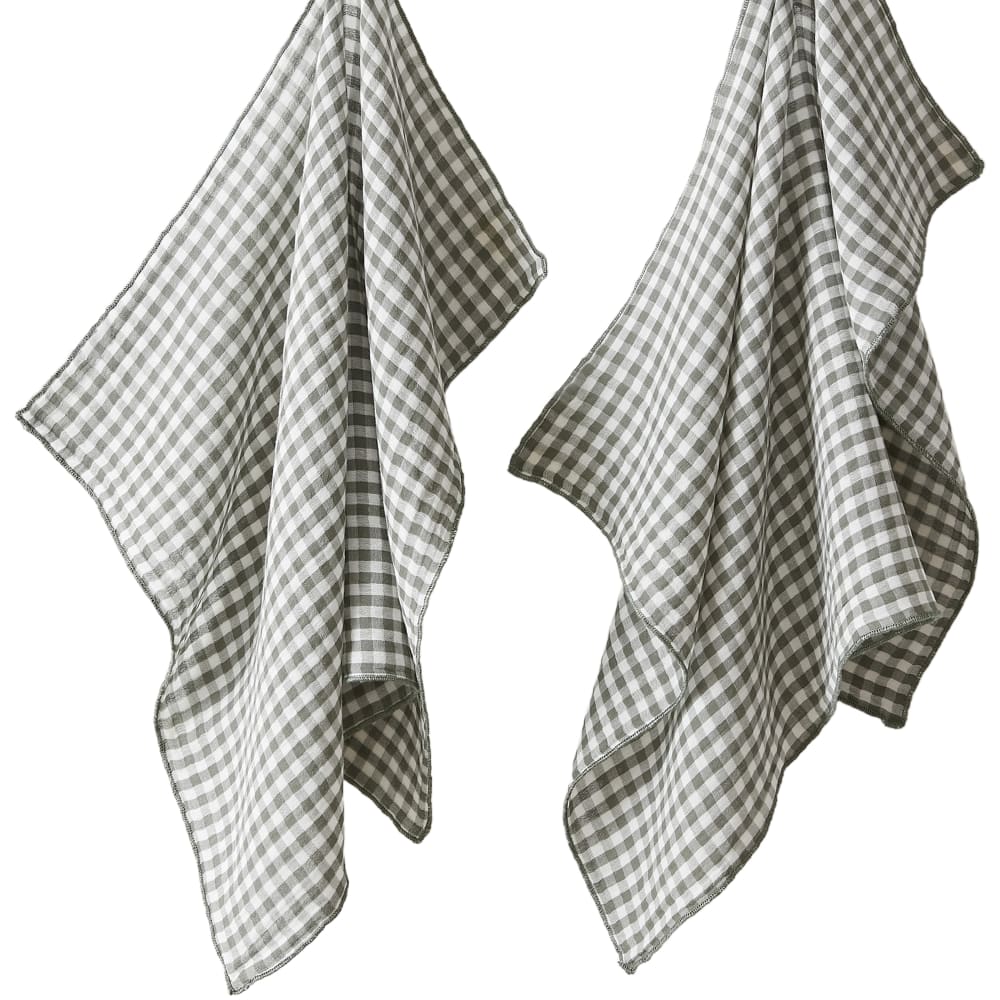 Lot de 2 essuie-mains gaze de coton à motifs 50x70 cm