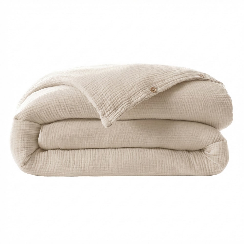 Housse de couette 100% quadruple gaze de coton uni 240x260 cm — vue 3
