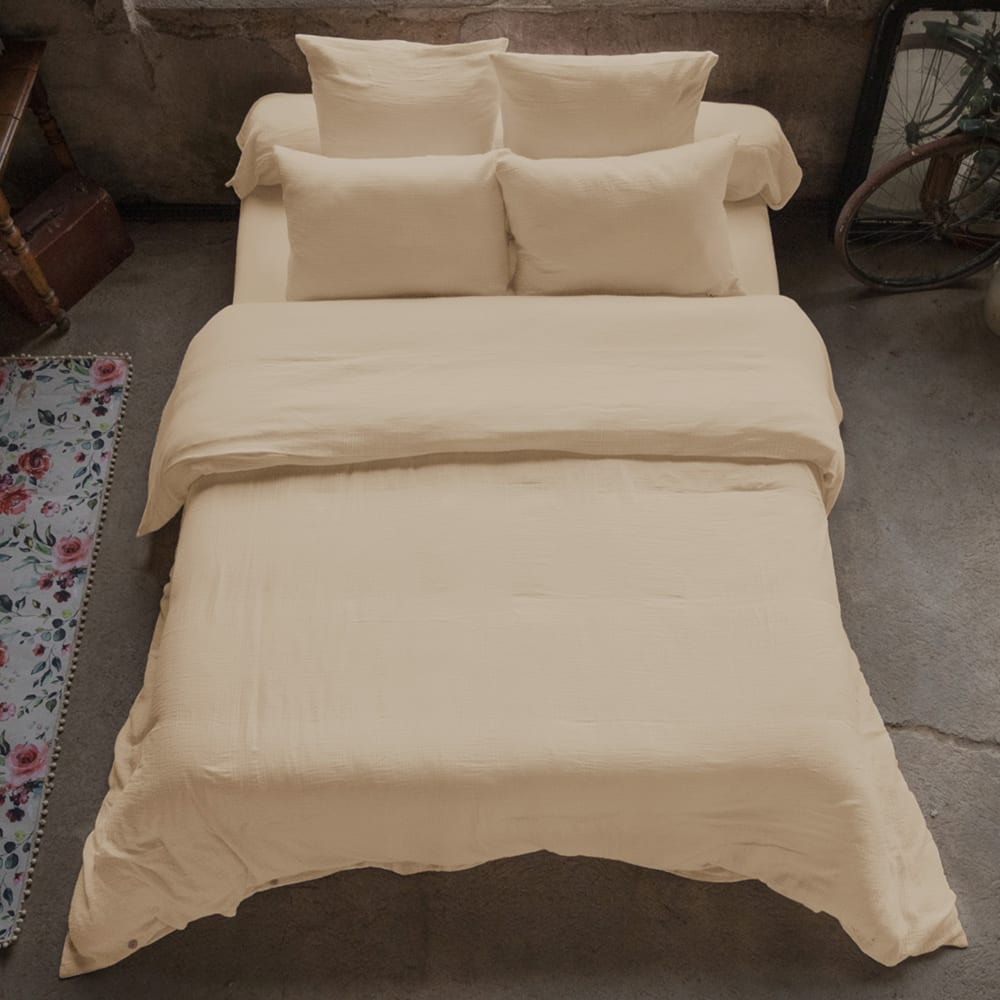 Housse de couette gaze de coton unie 240x280 cm