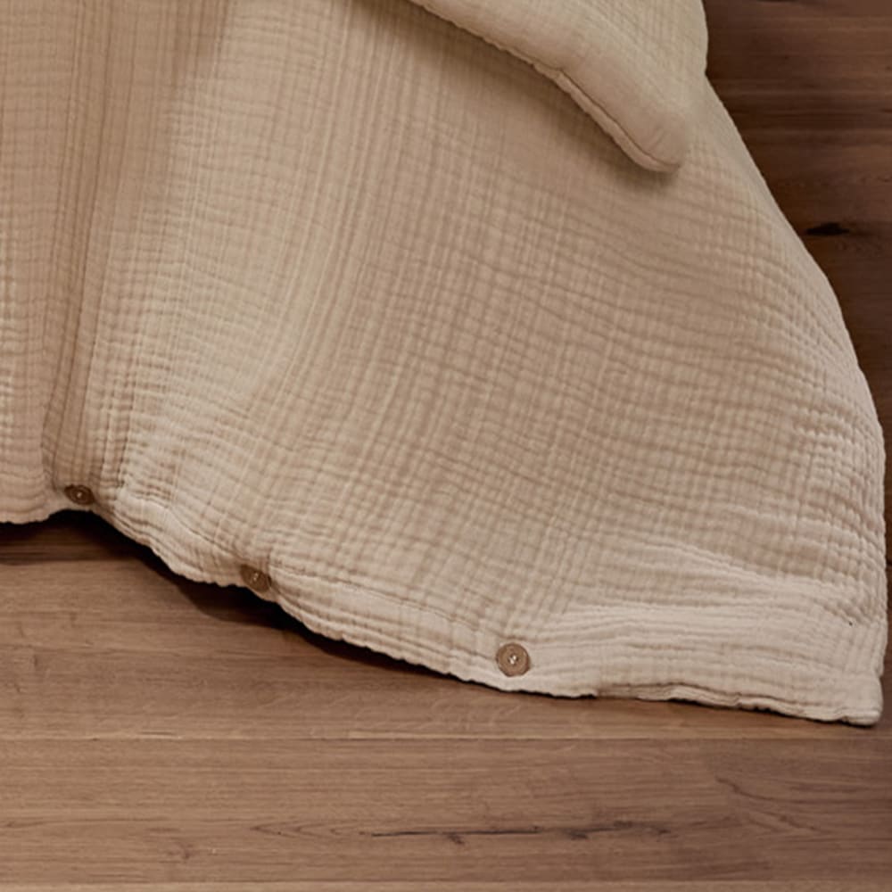 Housse de couette 100% quadruple gaze de coton uni 220x240 cm — vue 4