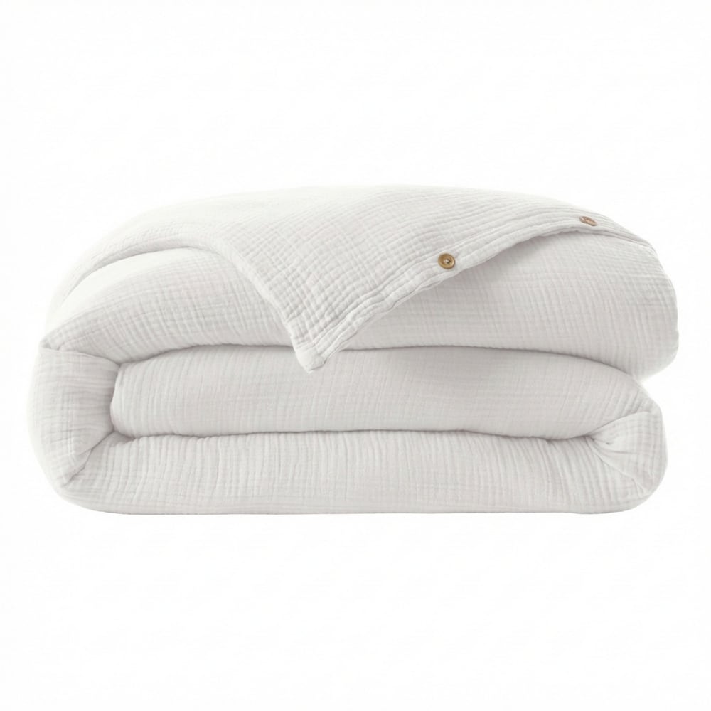 Housse de couette 100% quadruple gaze de coton uni 220x240 cm — vue 3