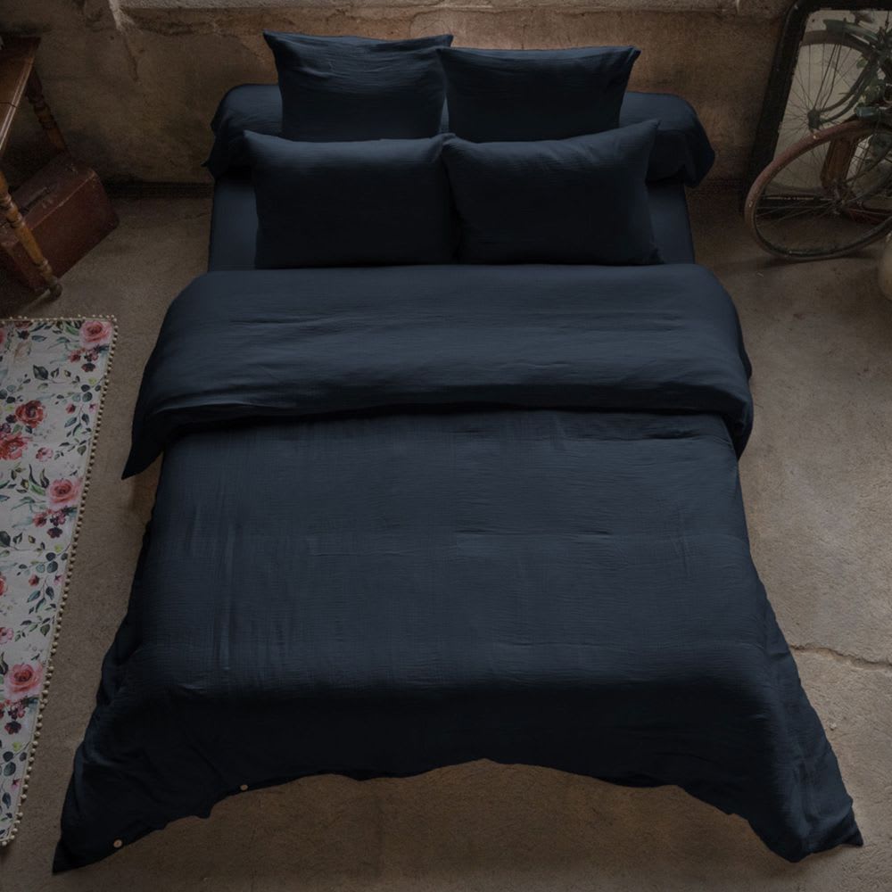 Housse de couette gaze de coton unie 240x280 cm
