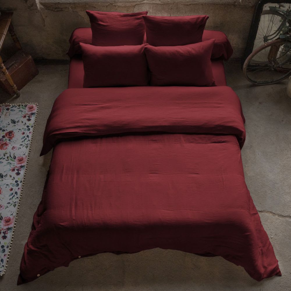 Housse de couette gaze de coton unie 240x280 cm