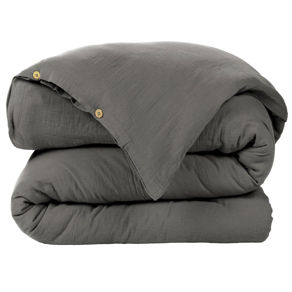 Housse de couette gaze de coton unie 240x280 cm — vue 3