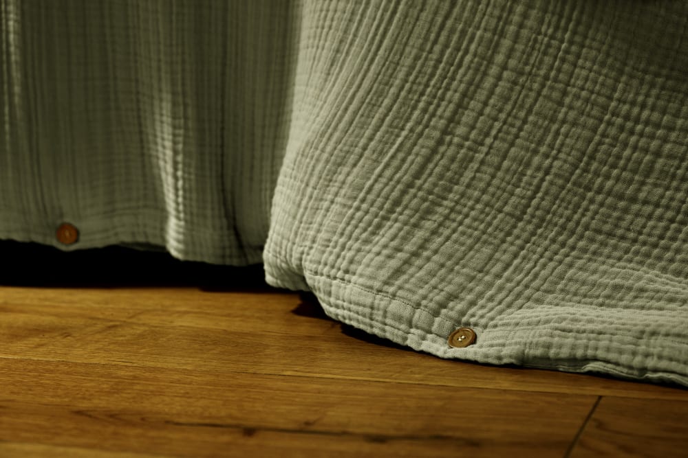 Housse de couette 100% quadruple gaze de coton uni 220x240 cm — vue 4