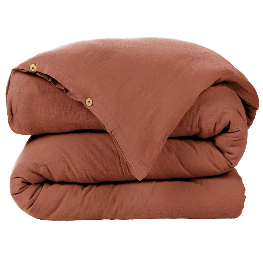 Housse de couette gaze de coton unie 240x280 cm — vue 3