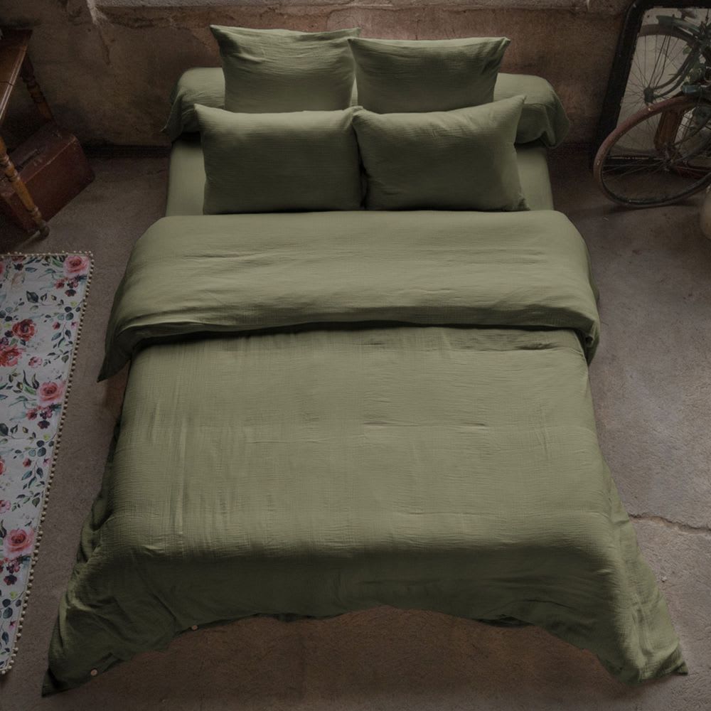 Housse de couette gaze de coton unie 240x280 cm