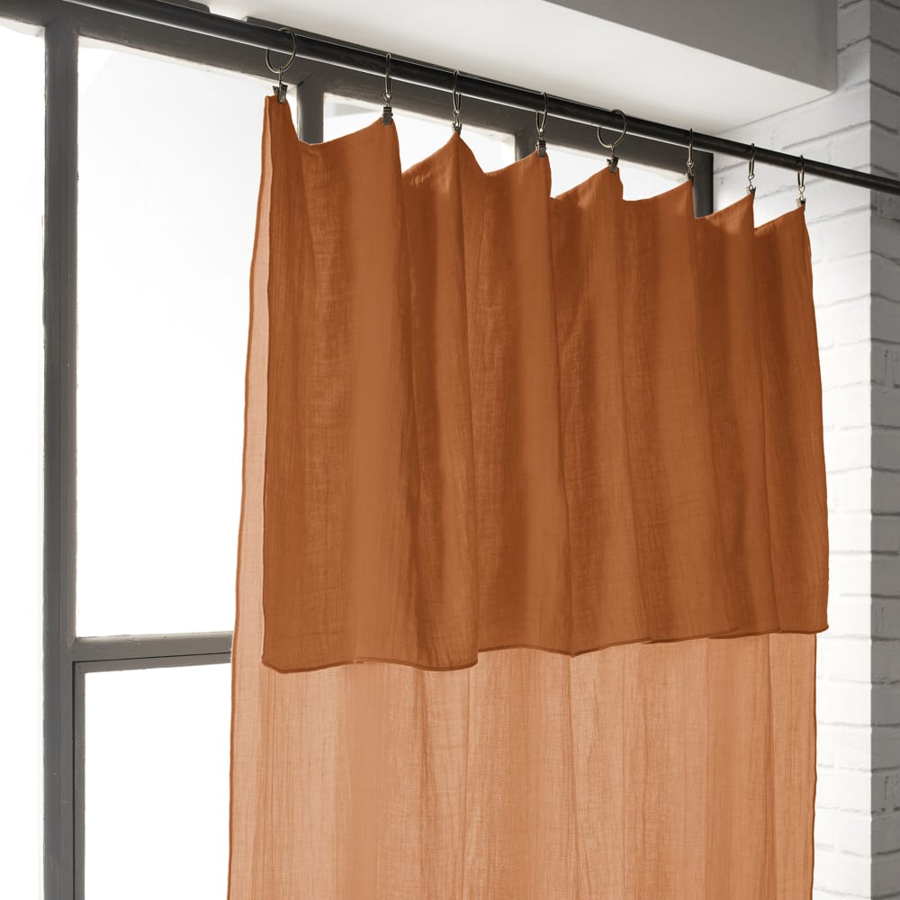 Rideau ajustable gaze de coton uni 140x300 cm — vue 3