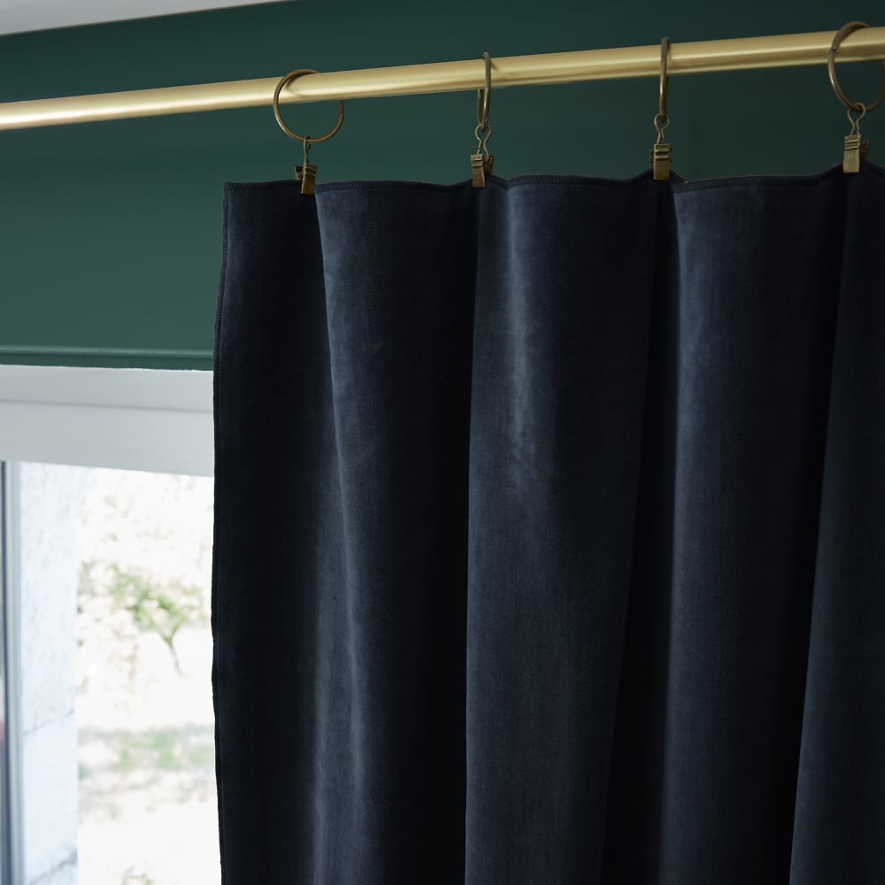 Rideau ajustable velours de coton minuit 140x270 cm — vue 4