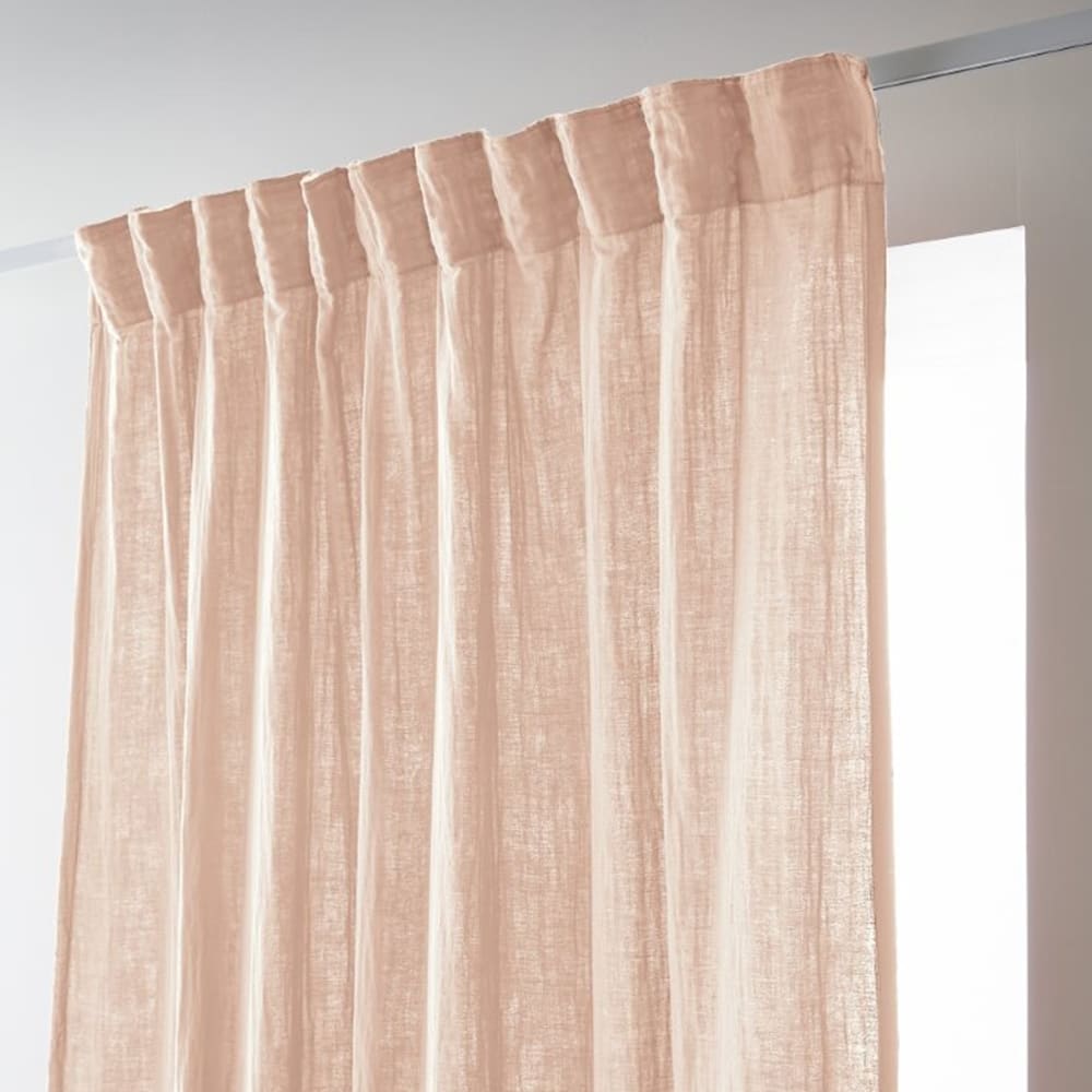 Rideau galon fronceur gaze de coton guimauve 140x240 cm