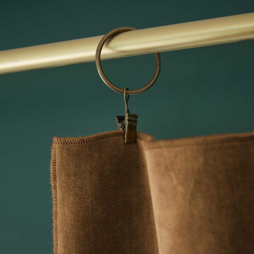 Rideau ajustable velours de coton camel 140x270 cm — vue 3
