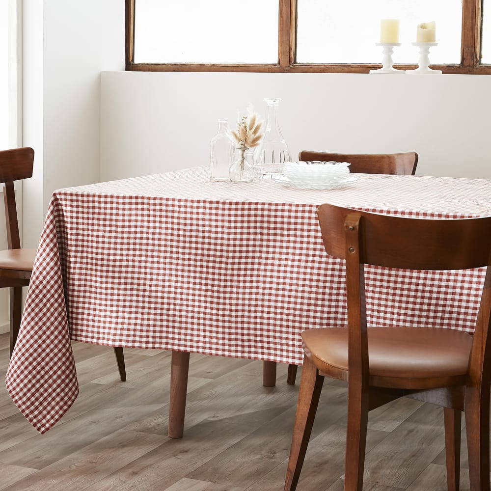 Nappe rectangle gaze de coton uni 150x250 cm