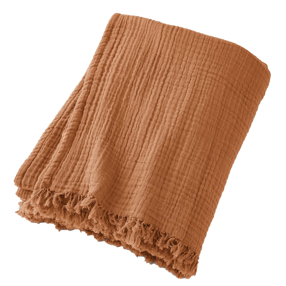 Plaid gaze de coton uni
