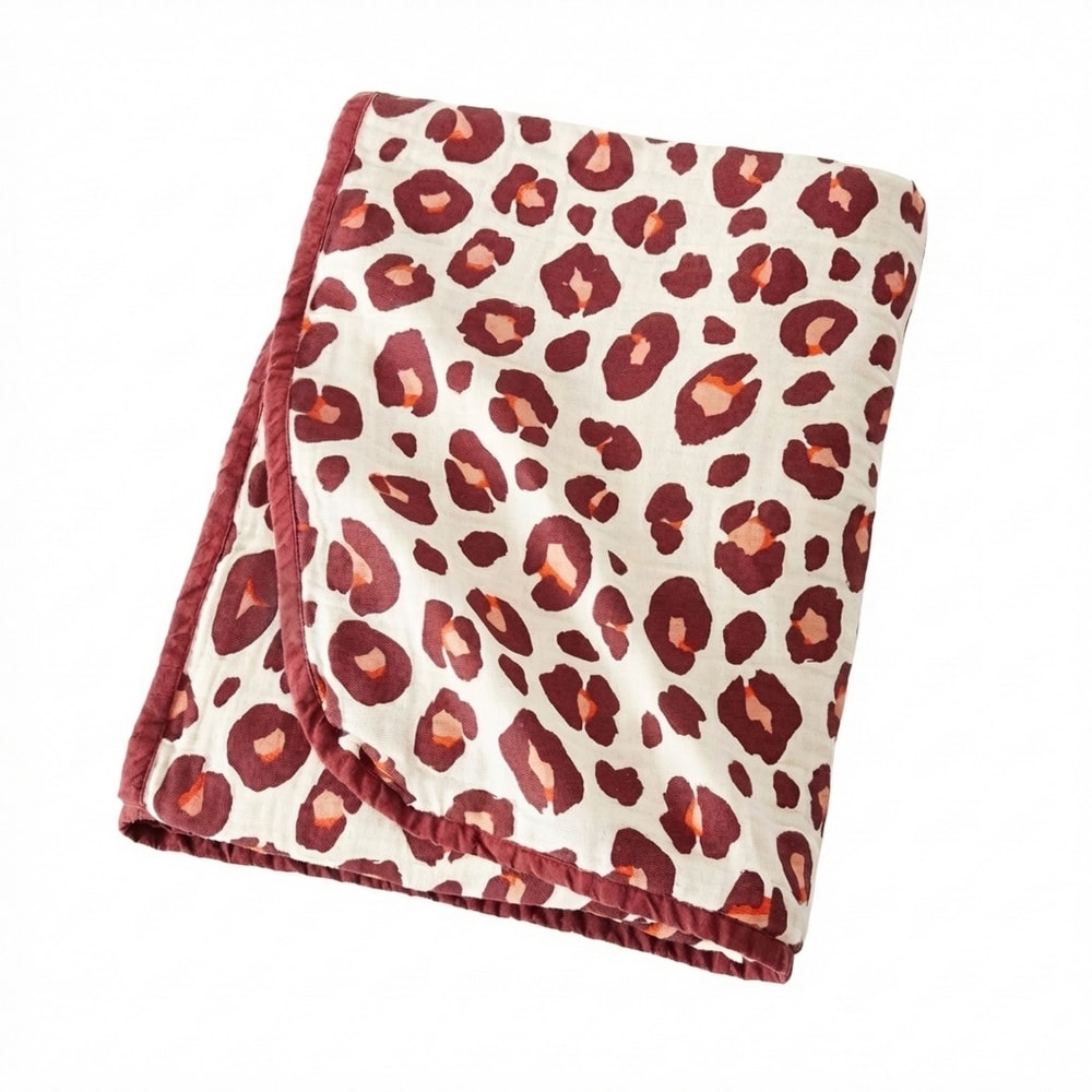 Plaid gaze de coton à motifs 130x160 cm