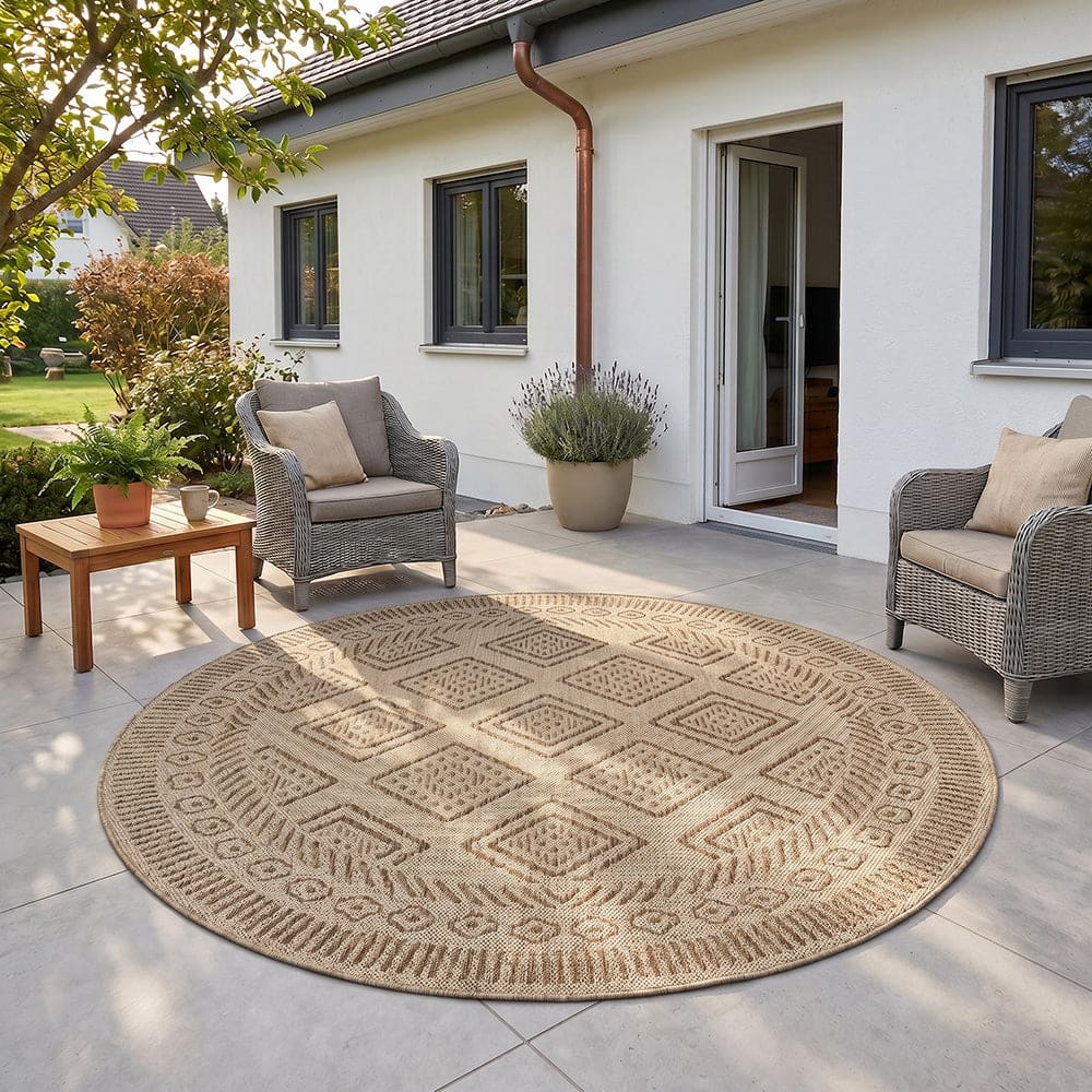Tapis rond aspect jute berbère beige 80cm — vue 3