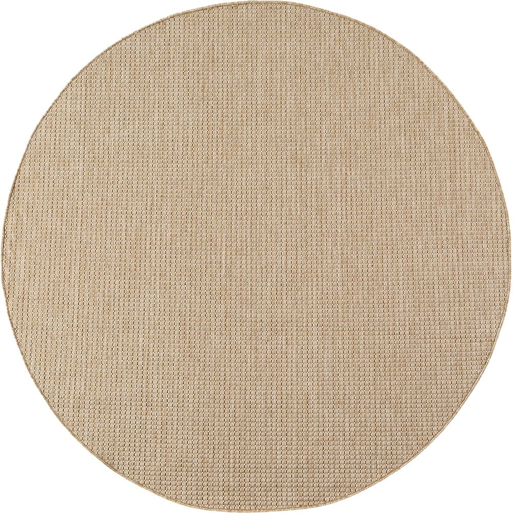 Tapis rond aspect jute noués beige 120cm