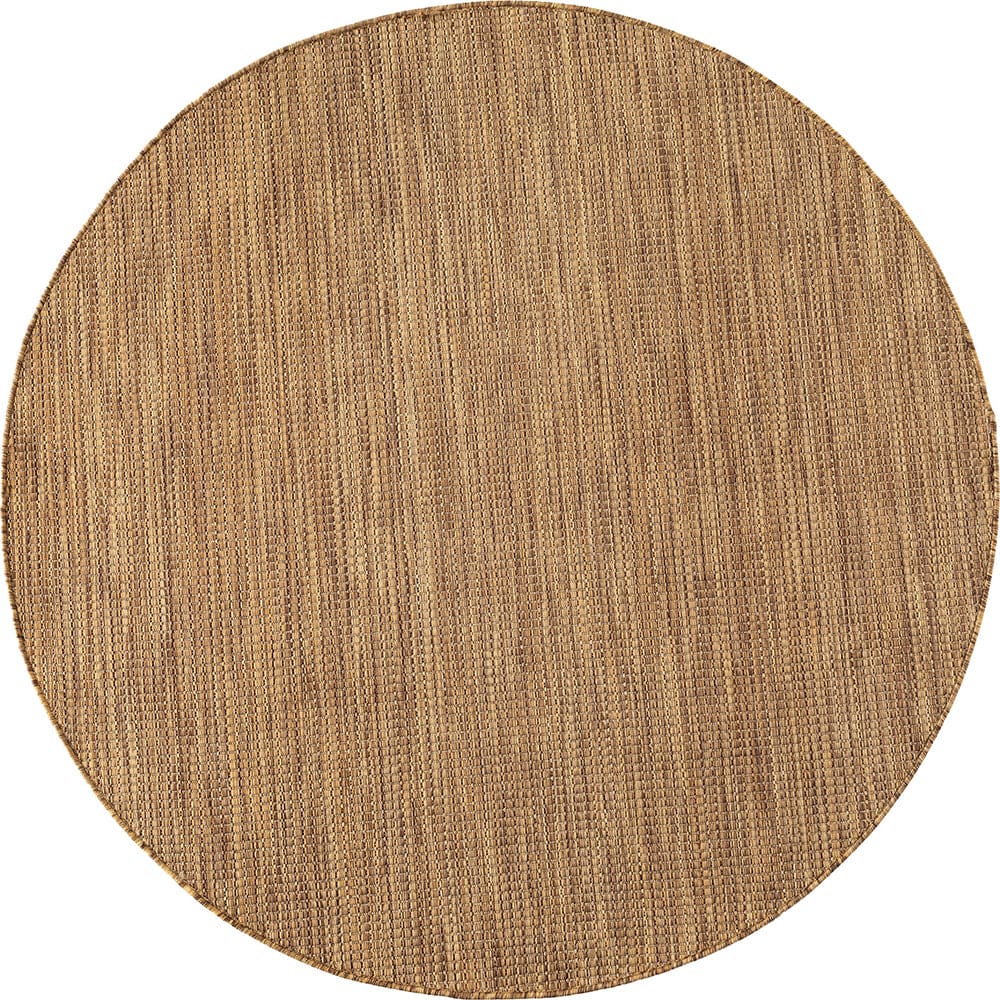 Tapis rond aspect jute noués marron 120cm