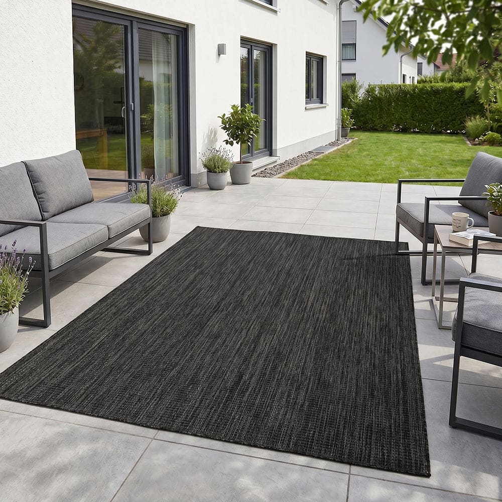 Tapis aspect jute noués noir 80x250cm — vue 4