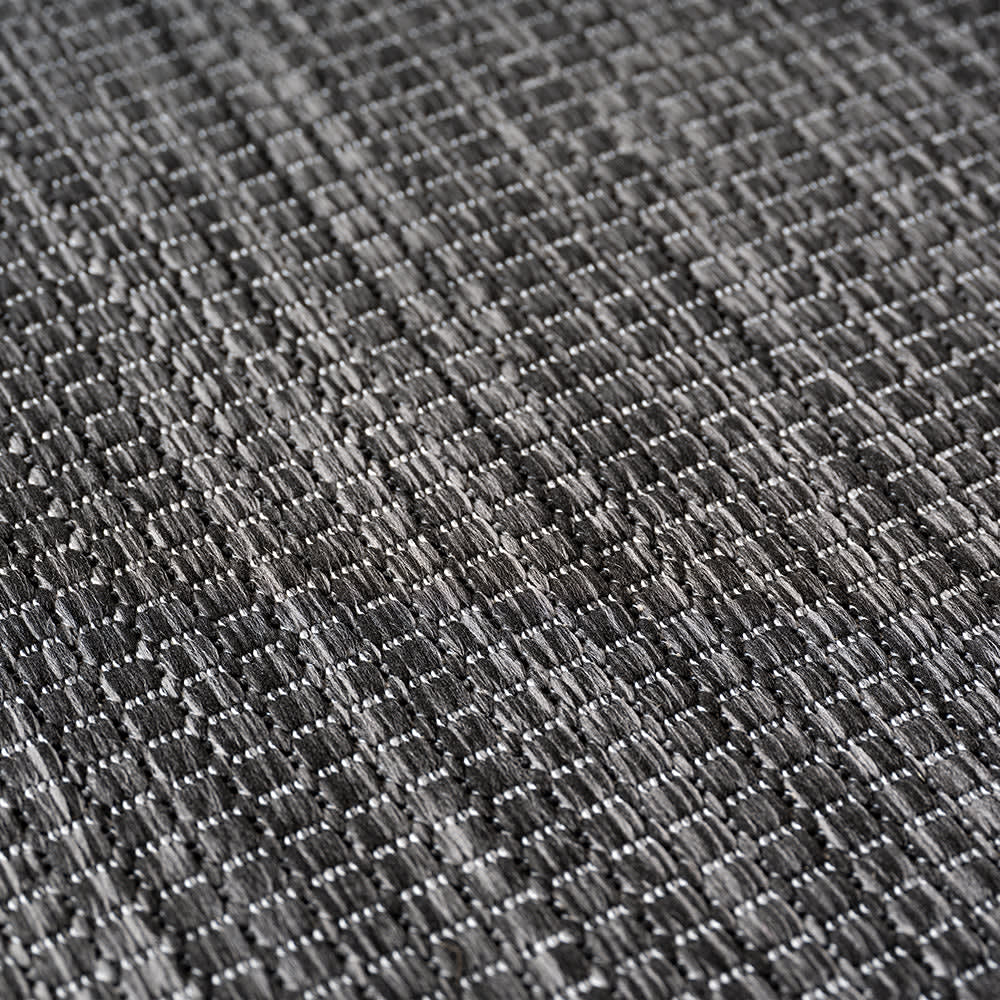 Tapis rond aspect jute noués noir 160cm — vue 4