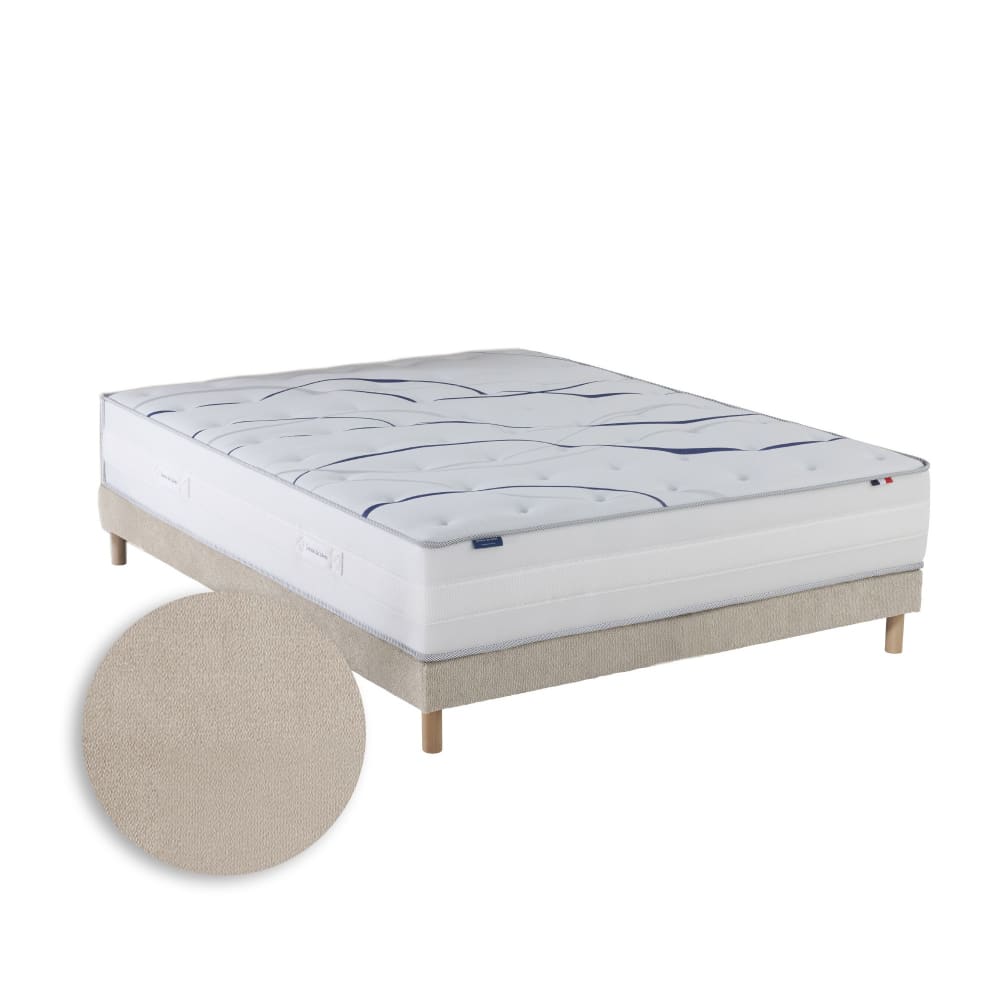 Matelas mousse elysia sommier chenille crème crème 140 x 200