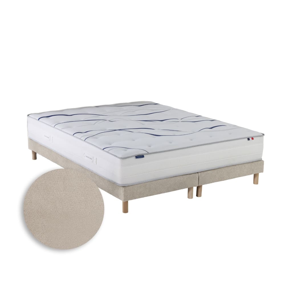 Matelas mousse hd serena sommier chenille crème crème 2x80 x 200