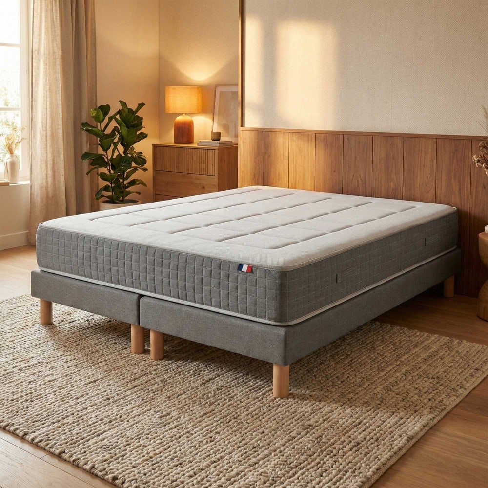 Matelas ressorts 7 zones h28 sommier gris 2x80 x 200 Matelas ressorts 7 zones h28 sommier gris 2x80 x 200