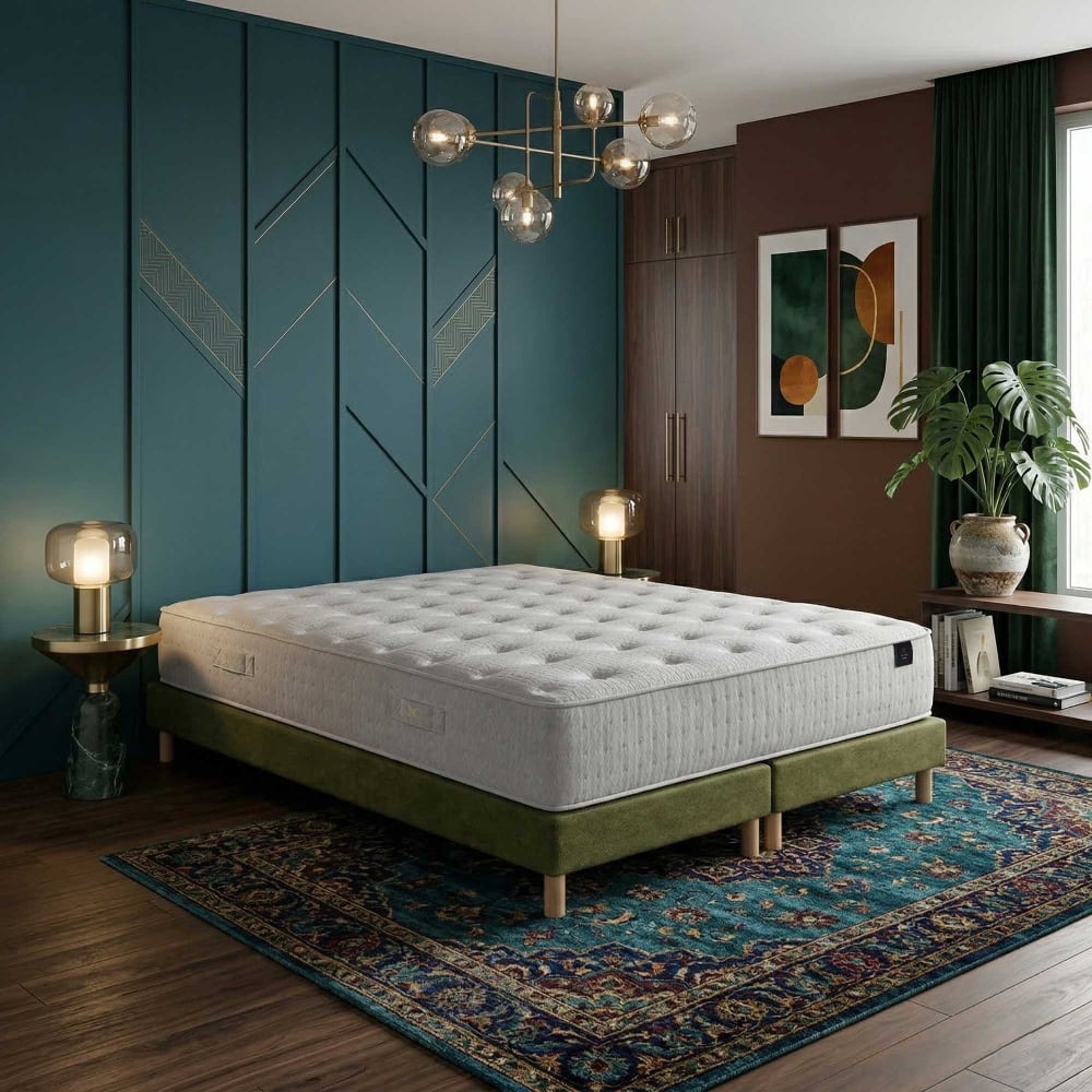 Ensemble matelas hybride ensaches hecate 2 h26 cm sommier vert Ensemble matelas hybride ensaches hecate 2 h26 cm sommier vert