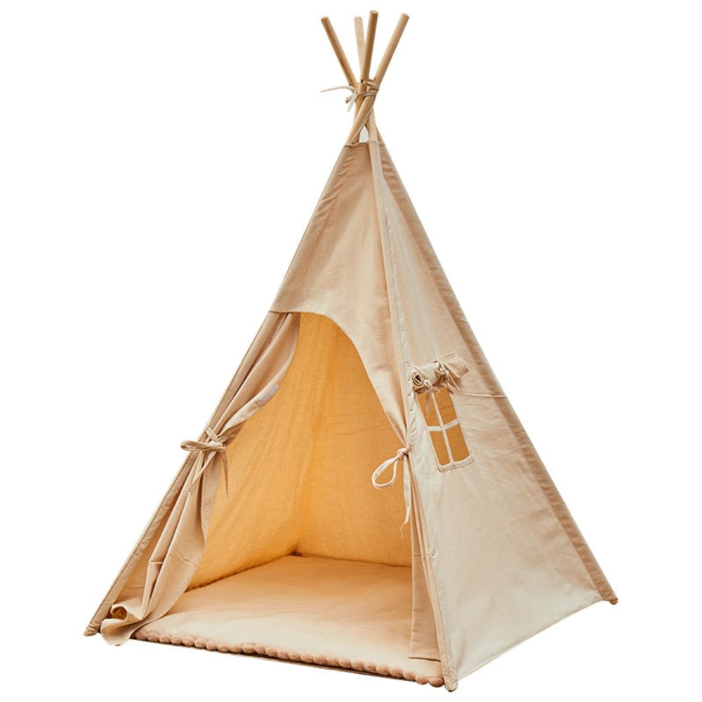 Babykare Tipi für Kinder mit Matte und Girlanden BEIGE BAUMWOLLE Kinder