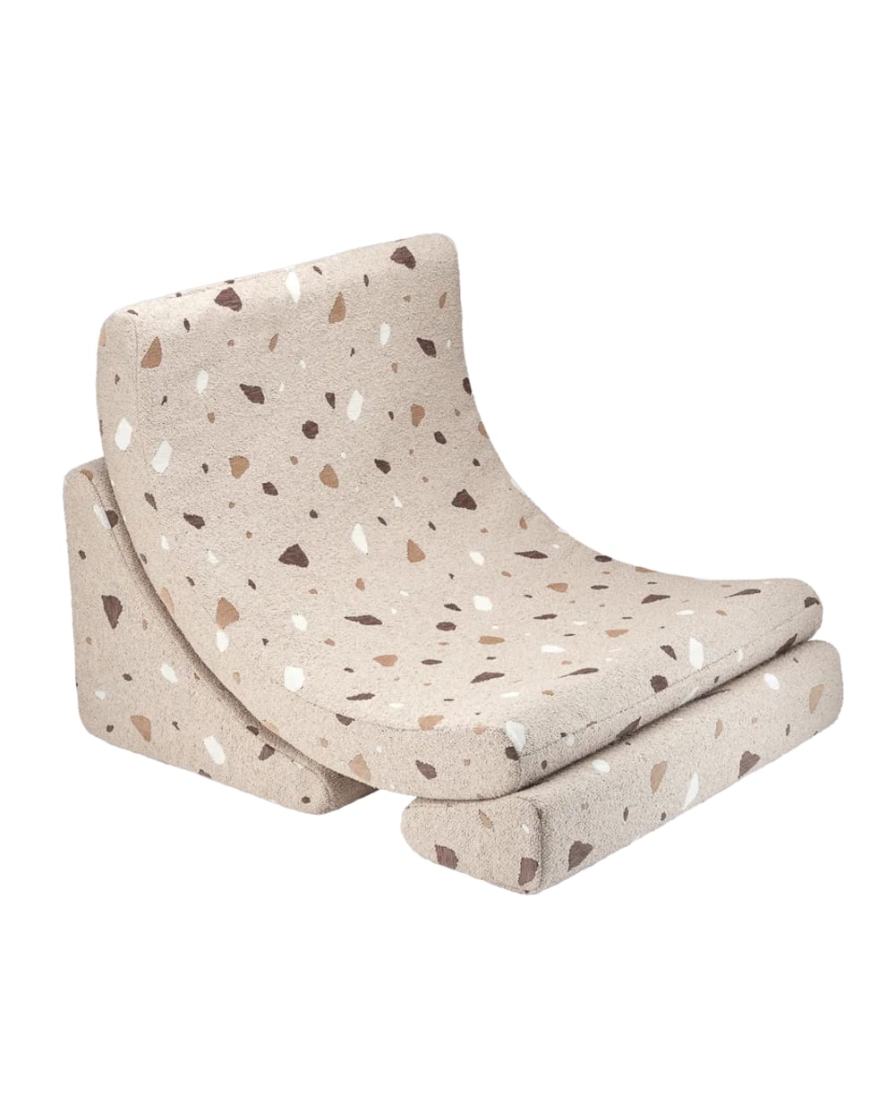 Wigiwama Mondsessel aus Bouclé-Chenille-Gewebe 65 x 55 x 80 cm, Sand BEIGE Öko-Tex Zertifikat PES - POLYESTER Kinder